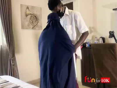 Muslim Northern Lady Sneaks Into Hotel Room to Get Fucked by Boy Toy