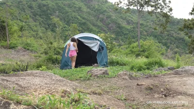 Step Sister Teaches Step Brother How To Fuck , Sex In A Tent