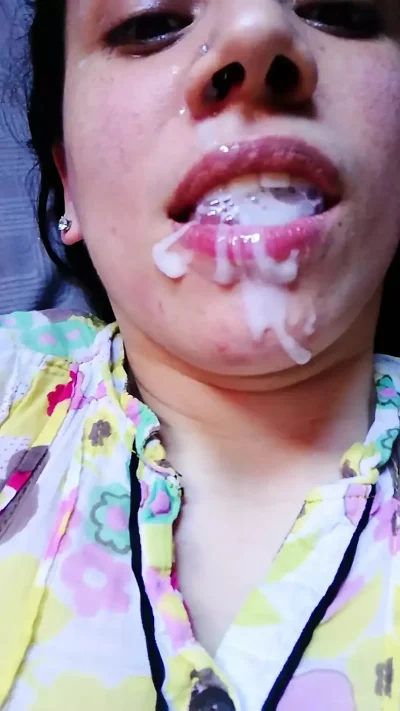 Messy Cum Mouthful